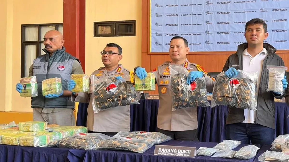 Polres Jakpus Bongkar Peredaran Sabu 26,7 Kg Jaringan Medan-Jakarta